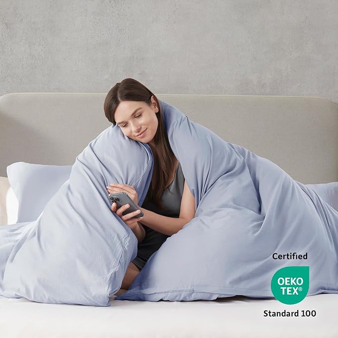 Nestl Ice Blue Duvet Cover King Size - Image 3