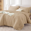 MUXHOMO 7 Pieces King Comforter Set, Seersucker Bed in a Bag King Size by MUXHOMO