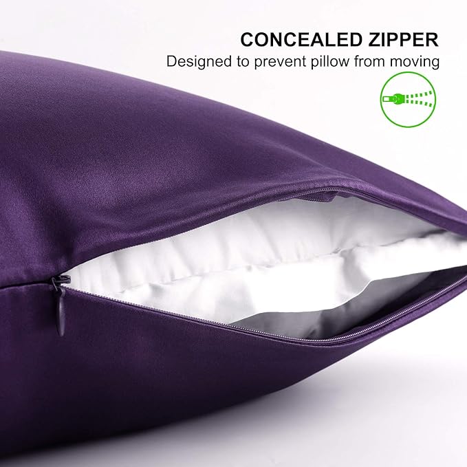 ALASKA BEAR Silk Pillowcase for Hair and Skin, Zipper Closure - Image 3