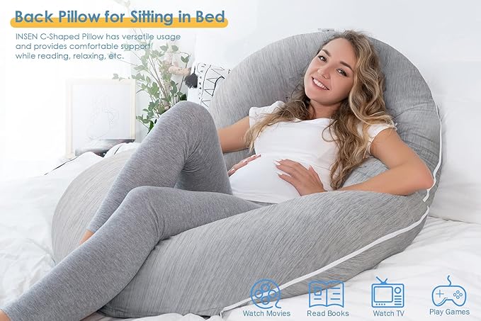 INSEN Cooling Pregnancy Pillow, Maternity Pillow - Image 5