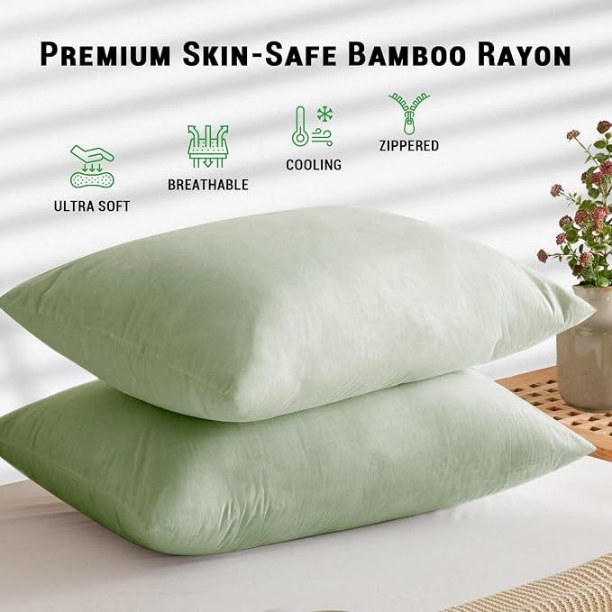 Gogreen Bamboo Rayon Waterproof Pillow Protector, Breathable Pillow Cover - Image 2