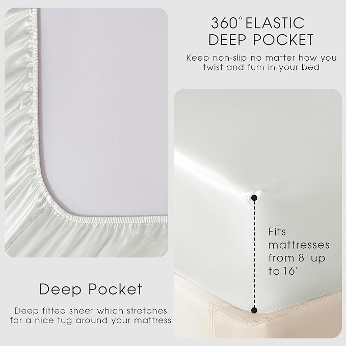 FreshCulture Satin Sheets King Size - Image 4