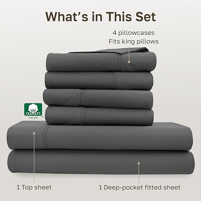 California Design Den 6-Pc King Size Sheet Set - Image 4
