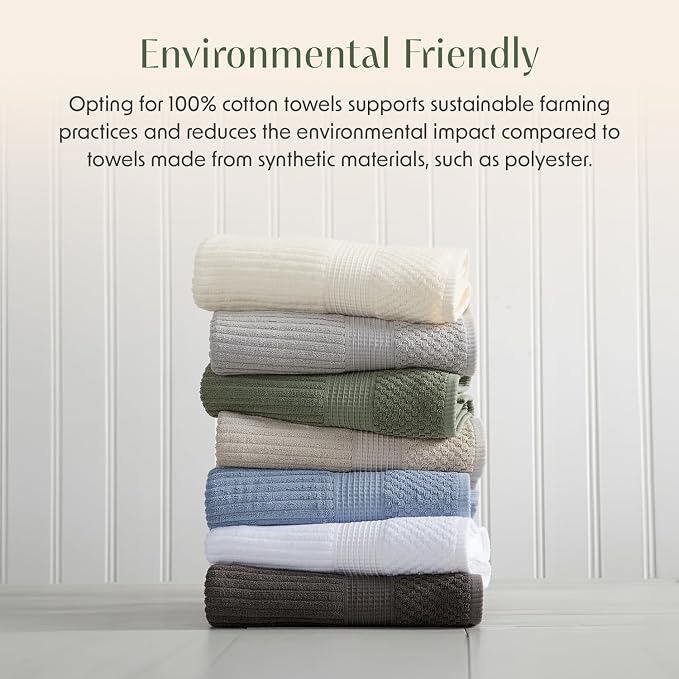Springtree Home 100% Cotton Bath Towel Set of 4 | Super Soft & Absorbent - Image 6