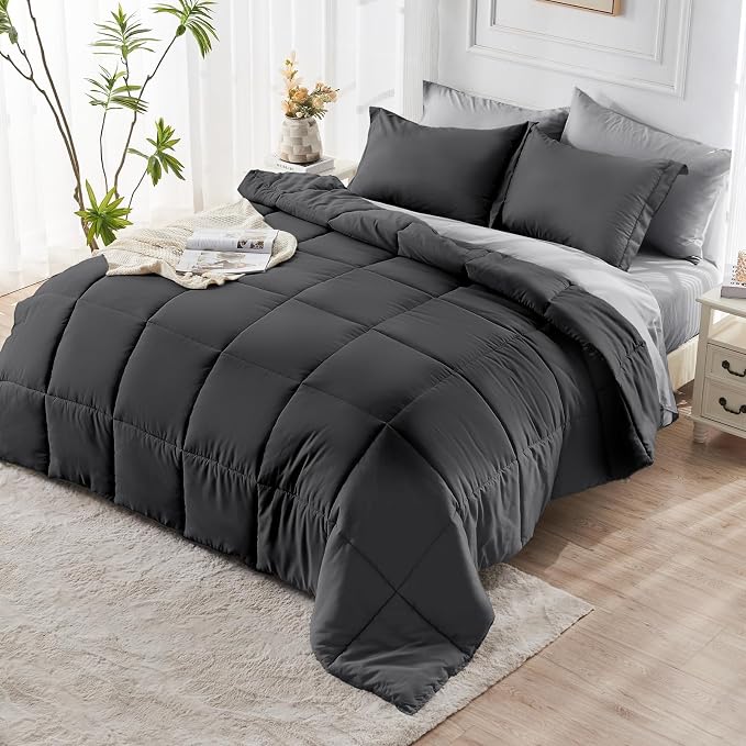 JOLLYVOGUE Twin Comforter Set, Ultra-Soft Bed in a Bag Twin Size 5 Pieces - Image 8