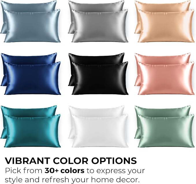 Pure Bedding Satin Pillowcase 2 Pack - Image 4