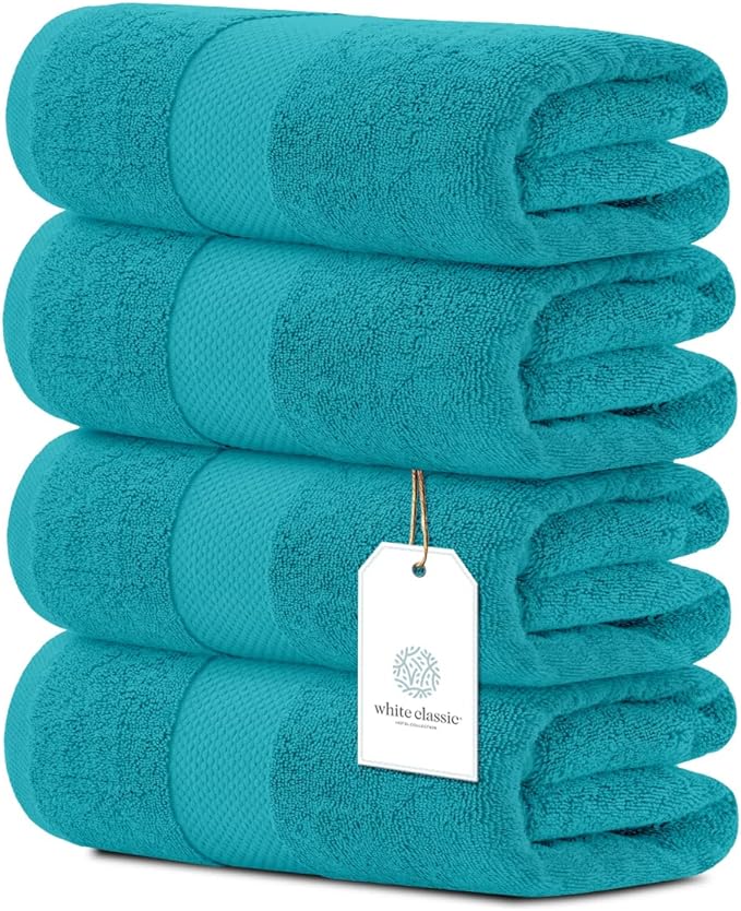 White Classic Luxury Bath Towels Large - Image 2