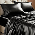 BEDELITE Satin Sheets Full Size Bed Set, Luxury Soft Black Silky Sheets by BEDELITE