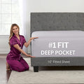 Real 16" Fitted Bed Sheets Deep Pocket Full Size, Fit 14"18" Mattresses & by DeaLuxeBedding