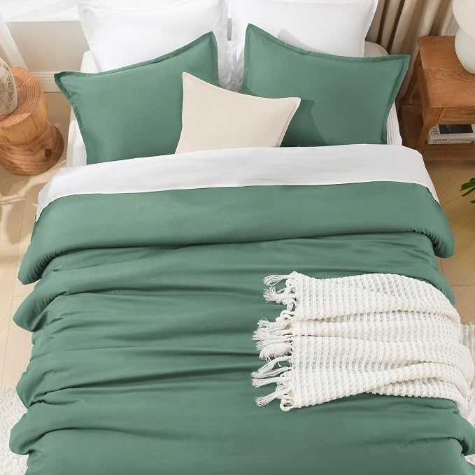 Litanika Comforters Full Size Haze Green, 3 Pieces Lightweight Solid Bedding - Image 8