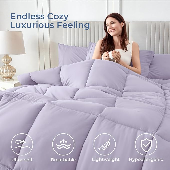 Sasttie Full Size Comforter Sets, 7 Pieces Bed in a Bag Full, Complete Bedding - Image 2