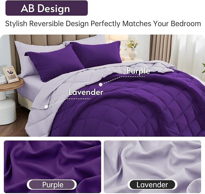 MUXHOMO 5 Pieces Twin Comforter Set, Reversible Bed in a Bag Twin Size - Image 3