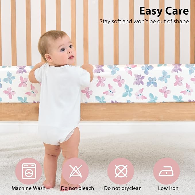 Baby Crib Sheets Girl, 3 Pack Toddler Bed Sheets Fit - Image 7