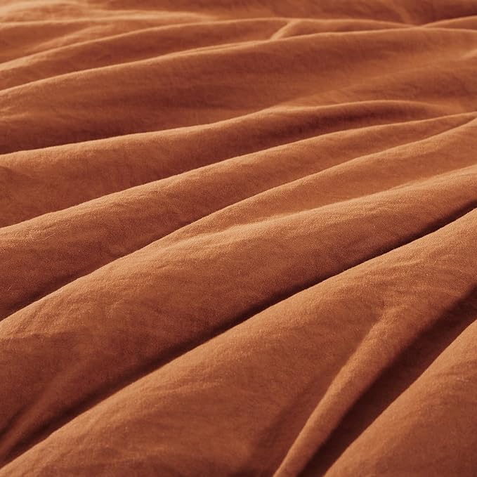WRENSONGE Queen Comforter Set- 7 Pieces Soft Burnt Orange Bed in a Bag - Image 5
