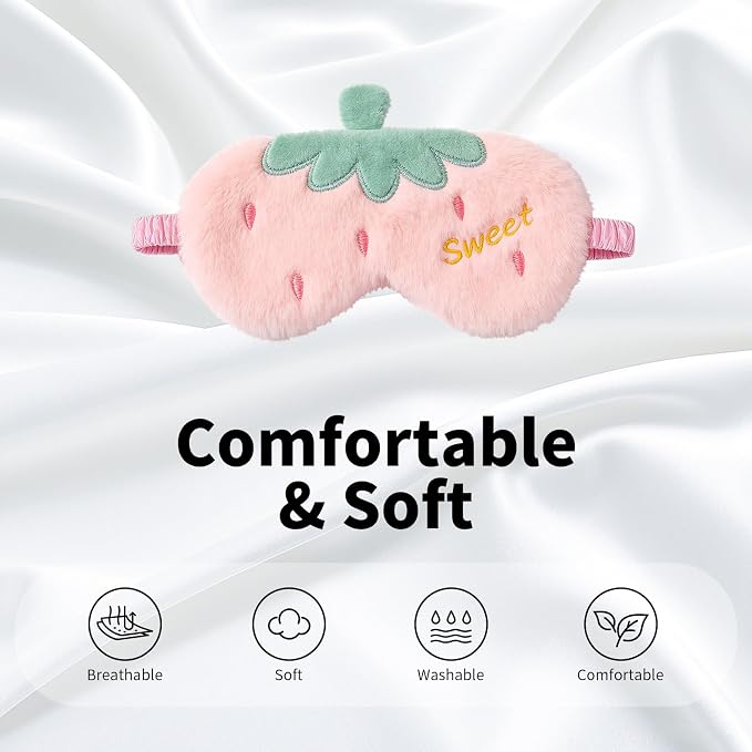 PERFECTSIGHT Sleep Eye Masks, Cute Fruit Sleep Eye Cover Lightweight Adjustable - Image 2