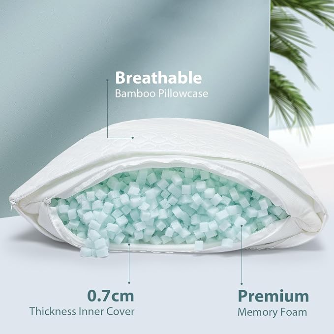 Rainmr Extra Long Body Pillow Memory Foam 180x50cm – Firm King Size Body Pillows - Image 2