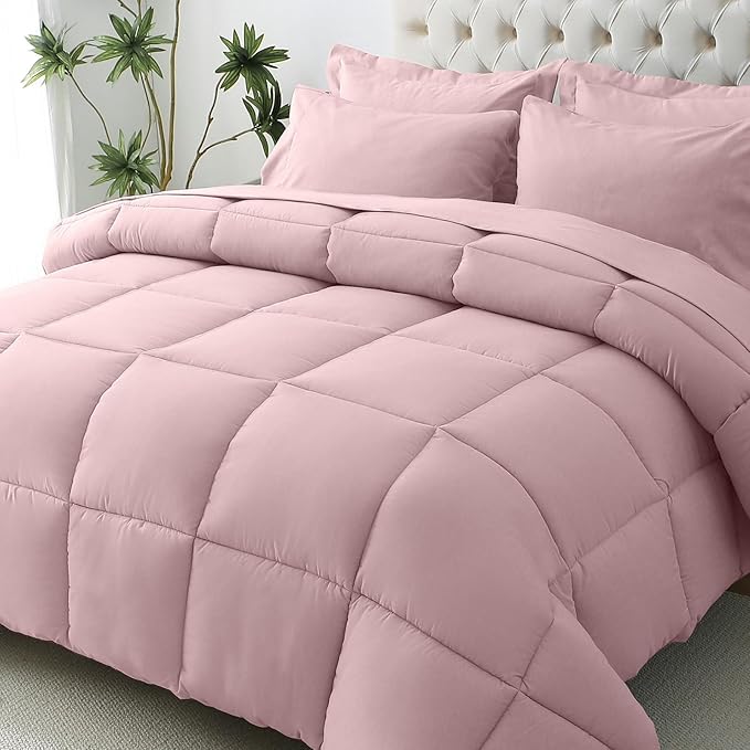 JOLLYVOGUE Queen Comforter Set, Ultra-Soft Bed in a Bag Queen Size 7 Pieces by JOLLYVOGUE