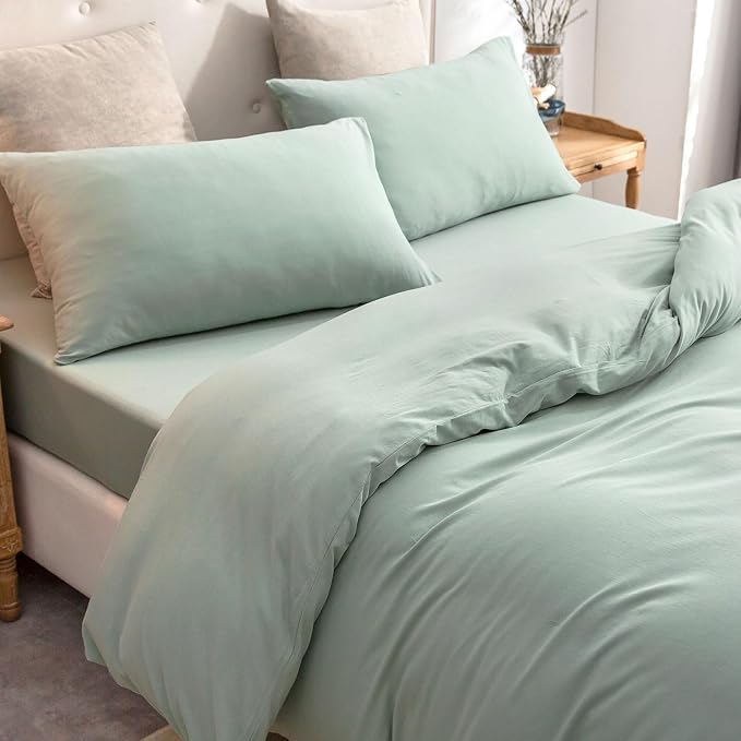 PURE ERA Jersey Knit Duvet Cover Set 100% T-Shirt Cotton Super Soft Comfy 2pc - Image 6