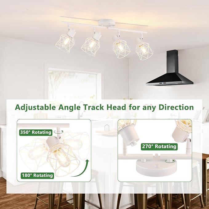 Baocuz 4-Lights Kitchen Light Fixtures Ceiling Mount, Adjustable - Image 5