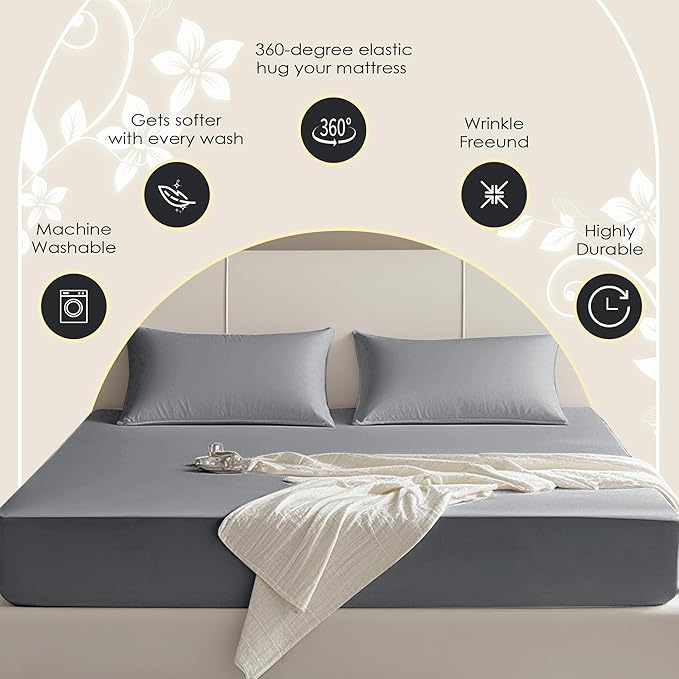 FreshCulture Queen Fitted Sheet Only – Premium Hotel-Quality Fitted Sheet - Image 4