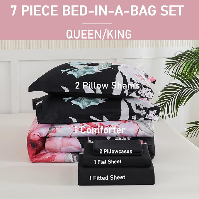 Yogeneg King Size Comforter Set 7 Piece Bed in a Bag, Soft Microfiber Comforter - Image 6