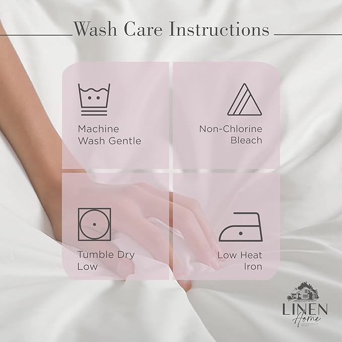 Linen Home 100% Cotton Percale Sheets King Size, Mauve Lavender, Deep Pocket - Image 5