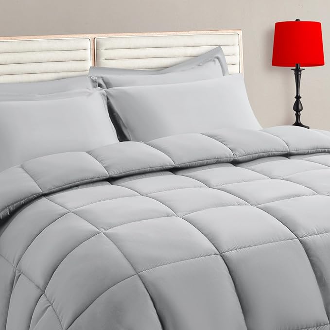Light Grey Twin Size Comforter Set by TAIMITBedingSets