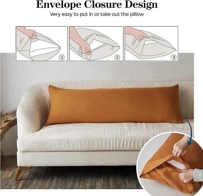 Simple&Opulence Body Pillow Cover 20" x 54", 100% Pure Linen, Ultra Soft and - Image 2