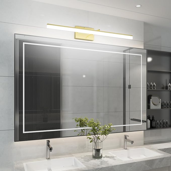 Aipsun 31.5inch Brushed Brass Bathroom Vanity Light Fixtures Modern LED Light - Image 8
