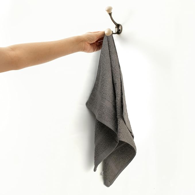 Basic Hand Towels 16x26 Inches – Pack of 12 – Grey Color – Soft and Absorbent - Image 4