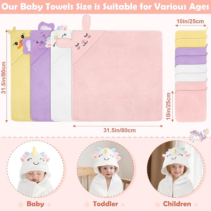 CandyHome 12 PCS Baby Bath Towels - Image 2