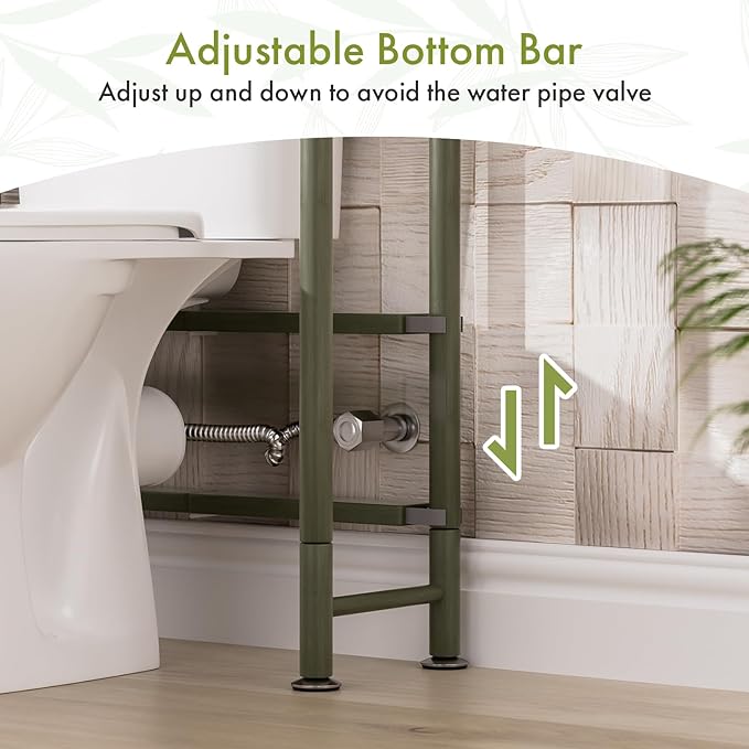 AmazerBath Bamboo Over The Toilet Storage Shelf, 3-Tier Over Toilet Bathroom - Image 7