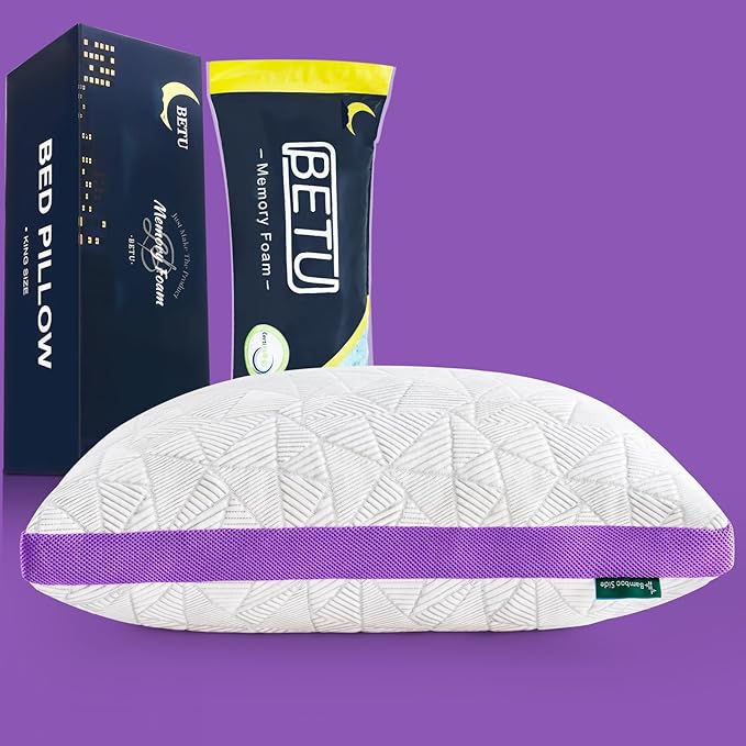 BETU Cooling Standard Pillow, Shredded Memory Foam Cool Pillow by BETU