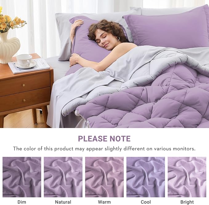 MUXHOMO 5 Pieces Twin Comforter Set, Reversible Bed in a Bag Twin Size - Image 4