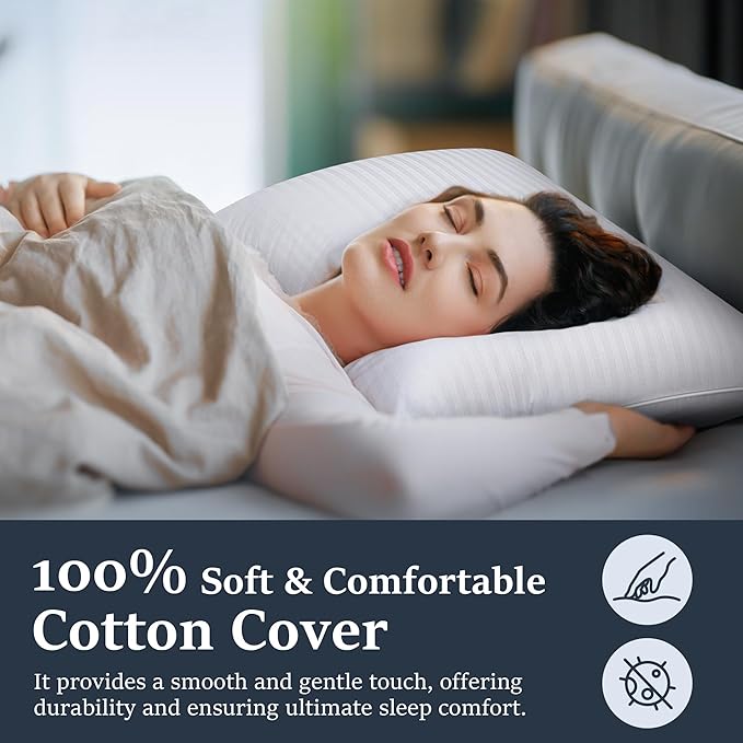 COZSINOOR Goose Feather Pillows King Size Set of 2 - Image 3