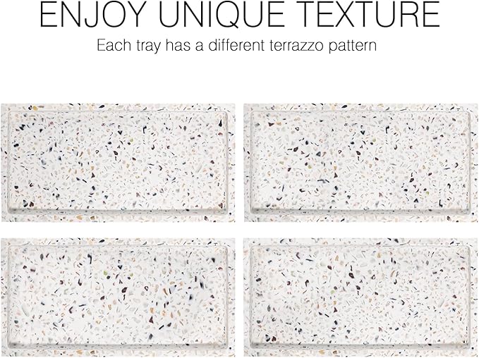 Luxspire Bathroom Vanity Tray, 8 x 4 inch Resin Kitchen Sink Tray - Image 5