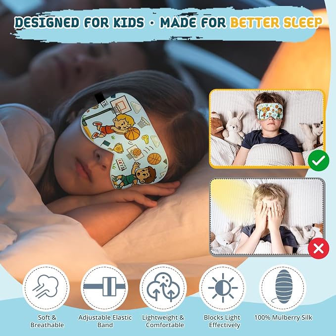 Kids Sleep Mask – 100% Mulberry Silk Eye Mask - Image 6