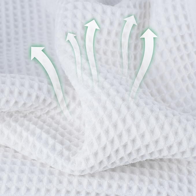 Microfiber Waffle Bath Towels, 4 Pieces, Fast Drying, Lint Free 430 GSM - Image 2