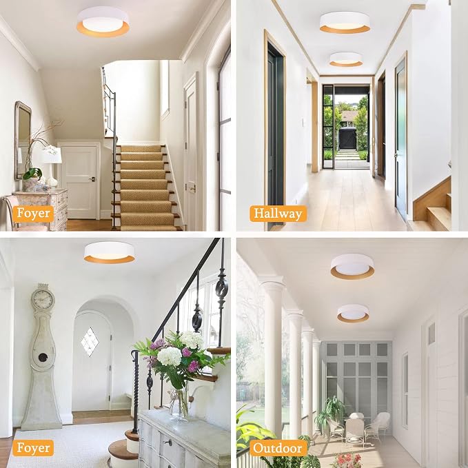 Bargeni 16.5 inch Dimmable LED Flush Mount Ceiling Light, Matte White - Image 6