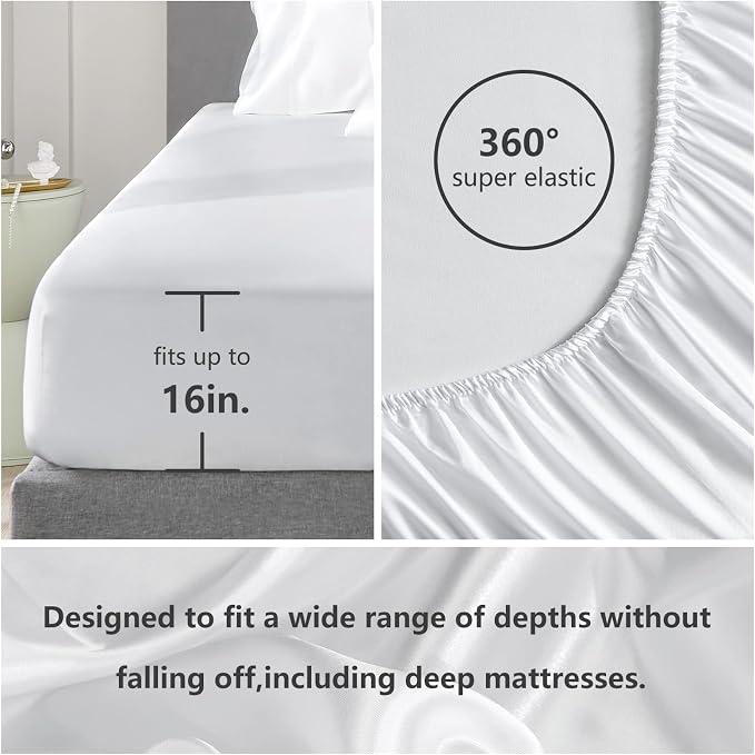 CozyLux Satin Sheets Full Size Sheets - Image 4