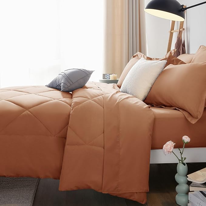 CozyLux Full Size Comforter Sets Pumpkin - Image 9