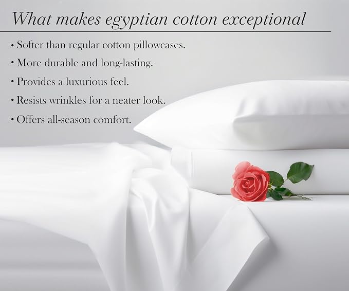 California Design Den 100% Egyptian Cotton Pillowcases Standard Size/Queen Size - Image 8