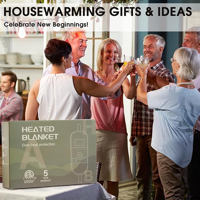 Heated Electric Blanket Twin Size, 62X84 Heating Blanket - Image 6