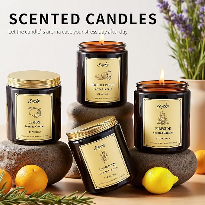 4 Pack 28oz Scented Candles, Soy Wax Jar Candles, Coconut Vanilla, Scented - Image 4