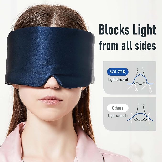 Nature Silk Sleeping Mask Soft Featherweight Eye Mask Large Wrap-Around - Image 3
