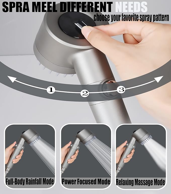 Shower Head with Handheld, Shower Heads High Pressure, High Flow Even with Low - Image 2
