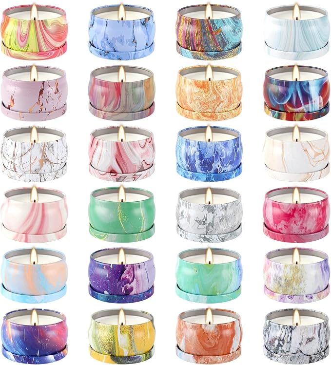 YOROXRG Scented Candles Gifts Set 24 Pack Soy Wax Travel Tin Jar Candles - Image 9