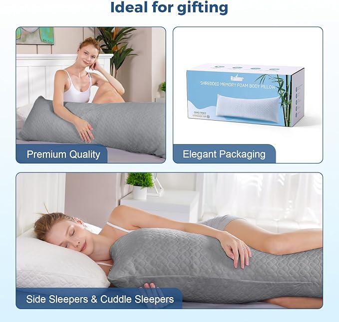 Rainmr Extra Long Body Pillow Memory Foam 160x50cm – Body Pillows - Image 5