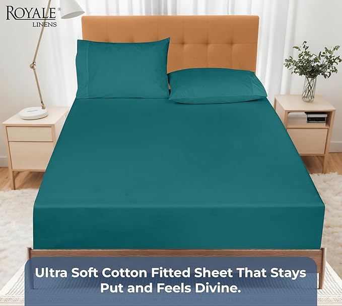 Royale Linens 100% Organic Cotton Fitted Sheet - Image 3