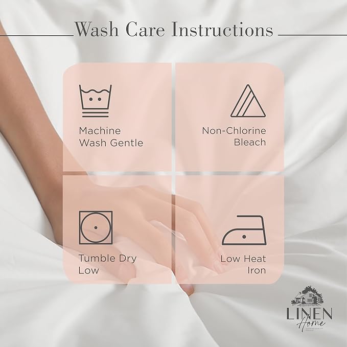 Linen Home 100% Cotton Percale Sheets King Size, Brushed Rose, Deep Pocket - Image 5